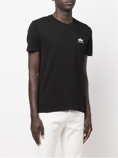 T-shirt uomo Alpha Industries nera basic logo Alpha Industries | 18850503